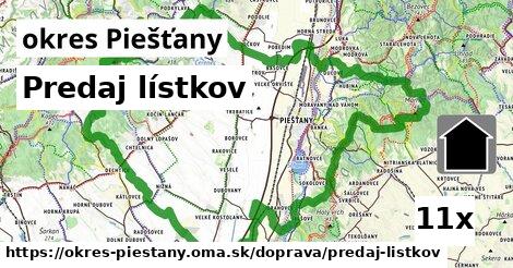 predaj lístkov v okres Piešťany