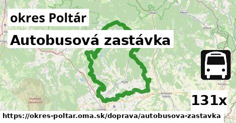 Autobusová zastávka, okres Poltár