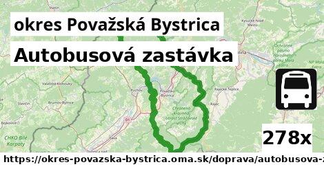 Autobusová zastávka, okres Považská Bystrica