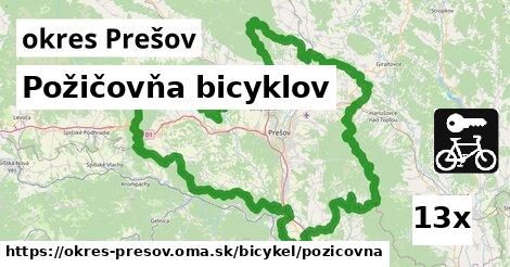 Požičovňa bicyklov, okres Prešov