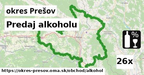 Predaj alkoholu, okres Prešov