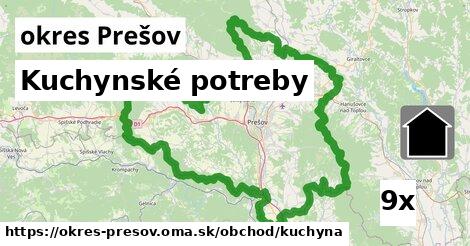 Kuchynské potreby, okres Prešov
