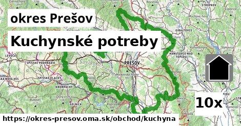 Kuchynské potreby, okres Prešov