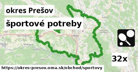 športové potreby, okres Prešov