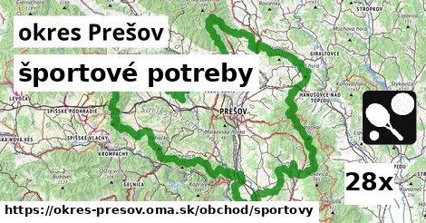 športové potreby, okres Prešov