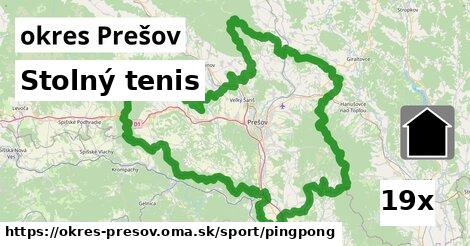 Stolný tenis, okres Prešov