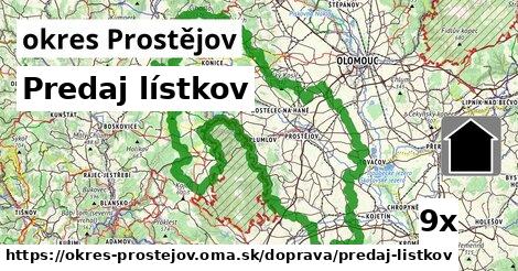 predaj lístkov v okres Prostějov