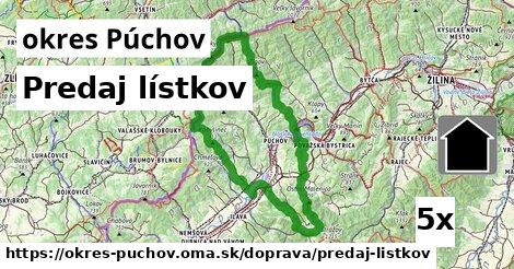 Predaj lístkov, okres Púchov