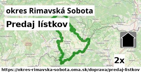 Predaj lístkov, okres Rimavská Sobota