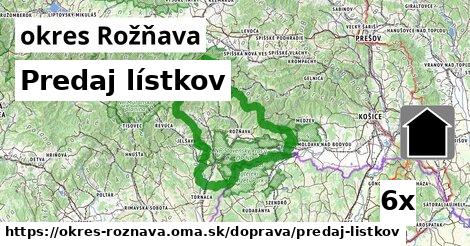 Predaj lístkov, okres Rožňava