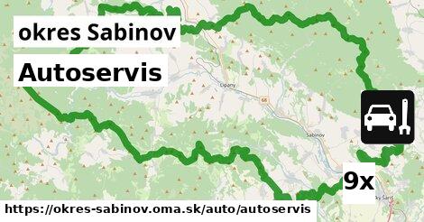 Autoservis, okres Sabinov