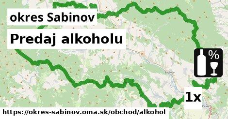 Predaj alkoholu, okres Sabinov