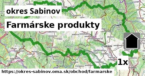 Farmárske produkty, okres Sabinov