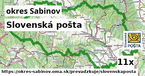 Slovenská pošta, okres Sabinov
