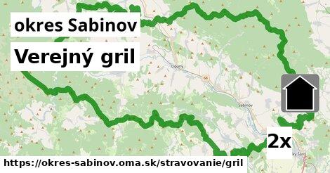 Verejný gril, okres Sabinov