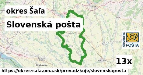 Slovenská pošta, okres Šaľa