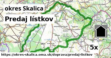 Predaj lístkov, okres Skalica