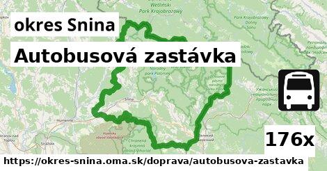 Autobusová zastávka, okres Snina