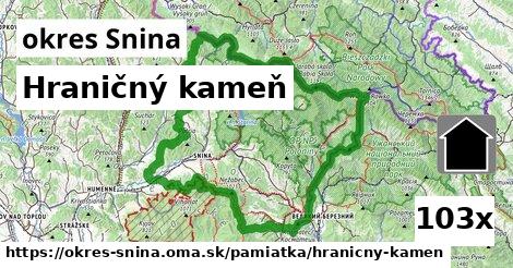 Hraničný kameň, okres Snina