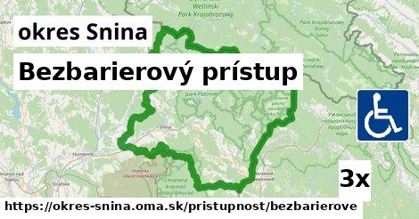 Bezbarierový prístup, okres Snina