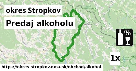 Predaj alkoholu, okres Stropkov