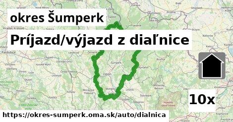 Príjazd/výjazd z diaľnice, okres Šumperk