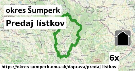 Predaj lístkov, okres Šumperk