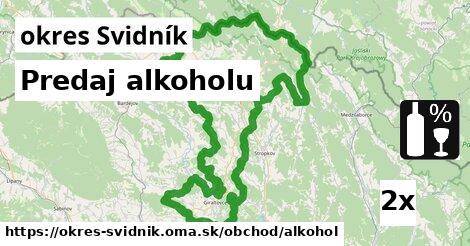 Predaj alkoholu, okres Svidník