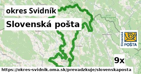 Slovenská pošta, okres Svidník