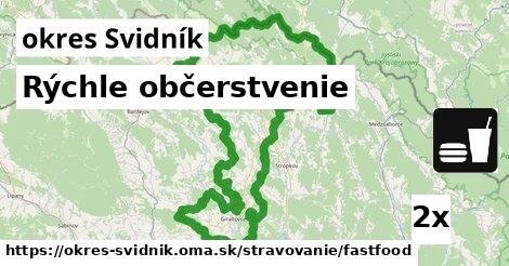 Rýchle občerstvenie, okres Svidník