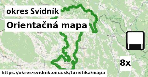 Orientačná mapa, okres Svidník