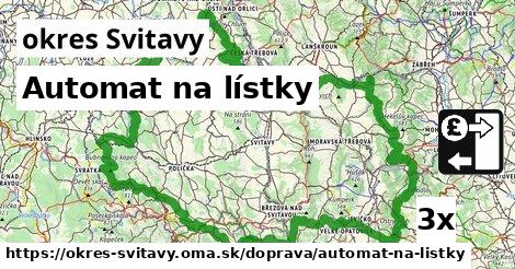 Automat na lístky, okres Svitavy