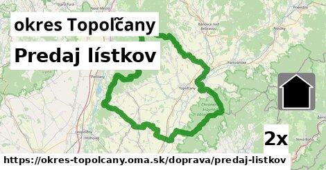 Predaj lístkov, okres Topoľčany