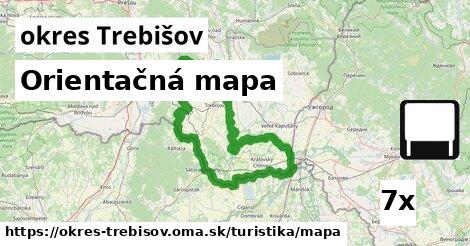 Orientačná mapa, okres Trebišov