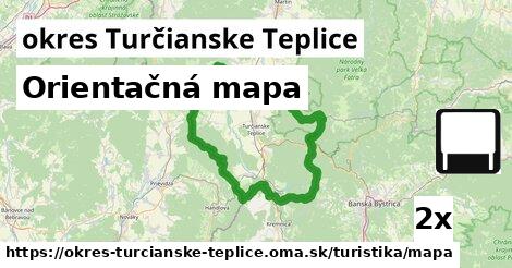 Orientačná mapa, okres Turčianske Teplice