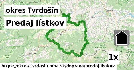 Predaj lístkov, okres Tvrdošín