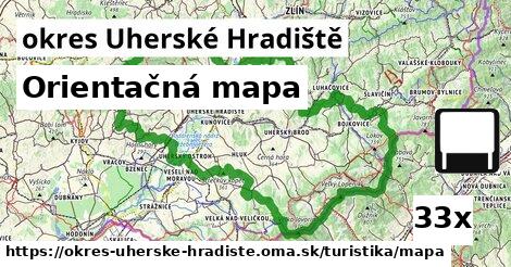 Orientačná mapa, okres Uherské Hradiště