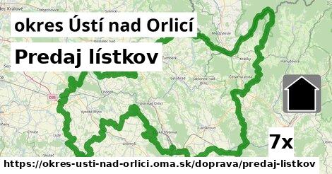Predaj lístkov, okres Ústí nad Orlicí