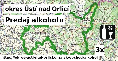 Predaj alkoholu, okres Ústí nad Orlicí