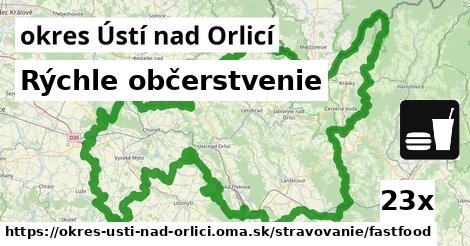 Rýchle občerstvenie, okres Ústí nad Orlicí