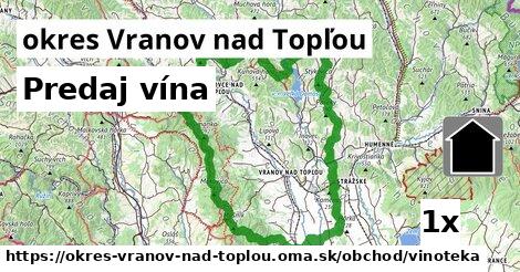 Predaj vína, okres Vranov nad Topľou