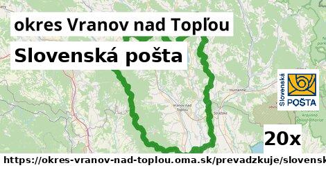 Slovenská pošta, okres Vranov nad Topľou