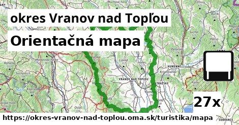 Orientačná mapa, okres Vranov nad Topľou