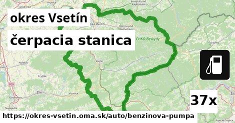 čerpacia stanica, okres Vsetín