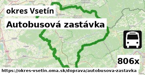 Autobusová zastávka, okres Vsetín