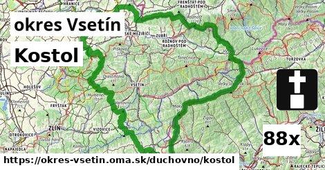 kostol v okres Vsetín