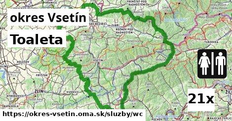 Toaleta, okres Vsetín