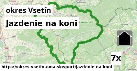 Jazdenie na koni, okres Vsetín