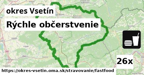 Rýchle občerstvenie, okres Vsetín