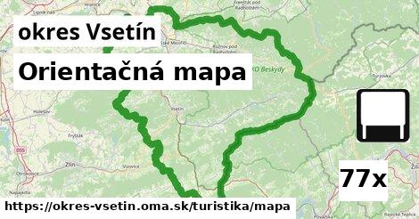 Orientačná mapa, okres Vsetín